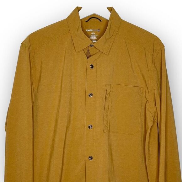Swiss Tech Long Sleeve Button Down Outdoor Shirt Copper Penny Men’s Size Medium - Picture 2 of 9
